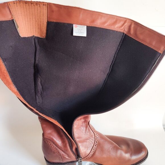 Blondo Size 9 M Leather Knee High Tall Riding Boots Brown Canada Waterproof Warm - Picture 14 of 15